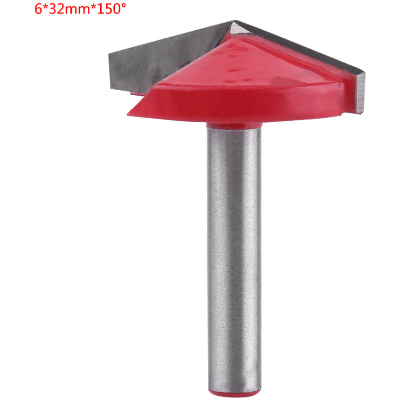 Zoternen Cnc-holzfräser Aus Wolframstahl Mit V-nut-schneidwerkzeug, 6 Mm Schaft (6 X 32 Mm X 150°)