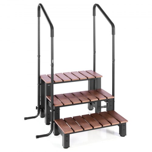 Badewannenstufe Pooltreppe 3-stufige Wohnmobiltreppe, 640,08 Mm Breite Außentreppe Für Oberirdische/aufblasbare Pools Mit 249,48 Kg Tragkraft, Vielseitig Einsetzbar Für Veranda Terrasse