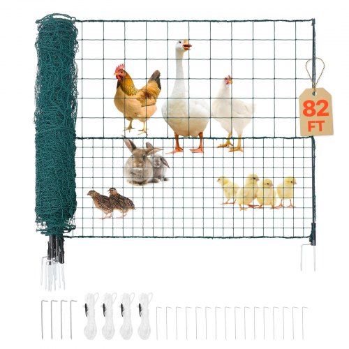 Begrenzungszaun 25x1,25 M, Weidezaun Aus Pe, Mobiler Hundezaun Mit Doppelspitzenpfählen & Abspannseilen, Hühnerzaun, Gartenzaun, Campingzaun Für Hunde, Hühner, Pflanzen, Außenbereiche