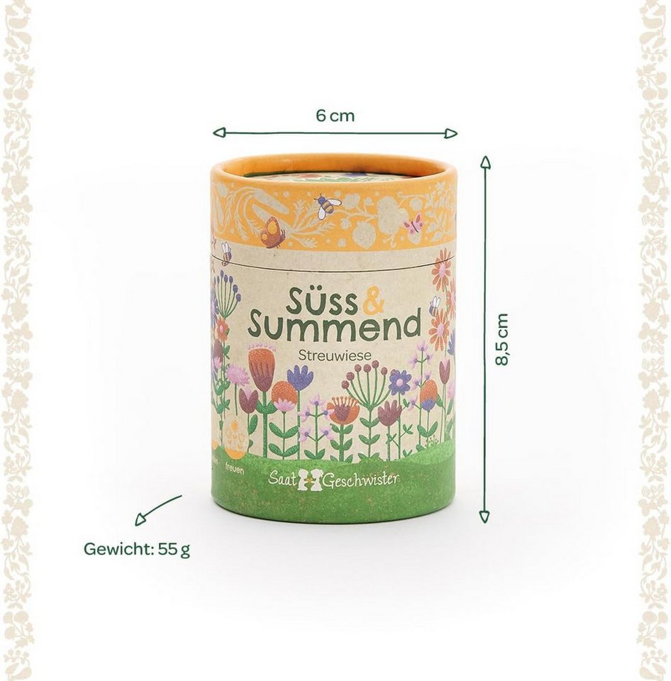 Die Stadtgärtner Gartenpflege-Set Streuwiese Saatgutmischung, Tolles Garten-Geschenk, Samenfest, Dürretolerant, Hohe Keimrate, Duftend, Bestäuber anziehen Bild 3