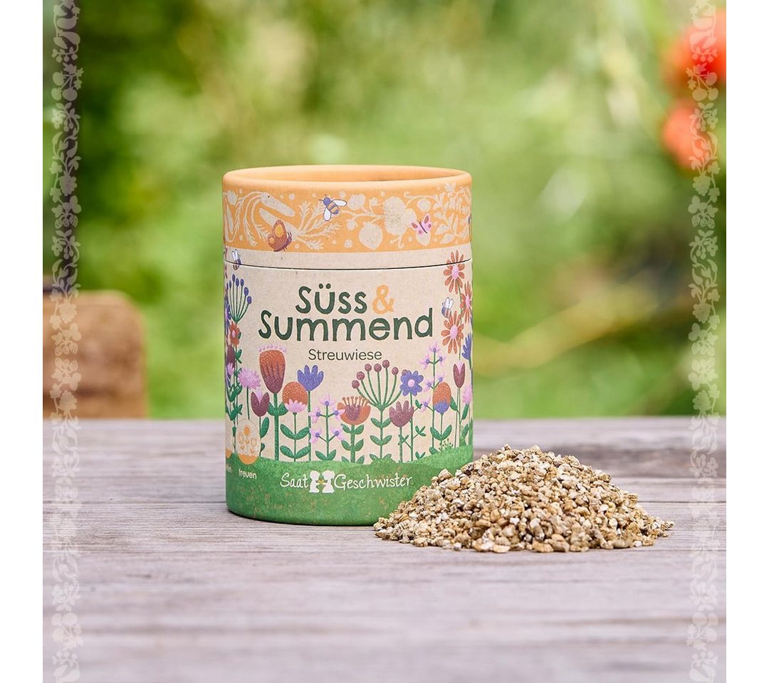 Die Stadtgärtner Gartenpflege-Set Streuwiese Saatgutmischung, Tolles Garten-Geschenk, Samenfest, Dürretolerant, Hohe Keimrate, Duftend, Bestäuber anziehen Bild 4