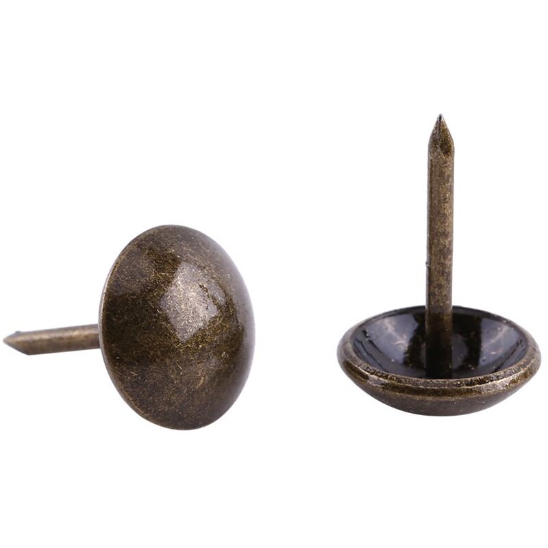 Packung Mit 100 Vintage-polsternägeln Aus Bronze Mit Rundem Kopf Für Möbel, Sofas, Schuhe, Türen (glatt, 11 X 17 Mm, Dick)