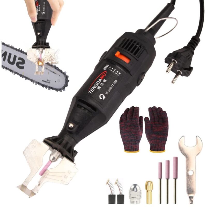 180-w-akku-kettenschärfer-set, Elektrisches Handschleifwerkzeug, Handkettenschärfer (schwarz)