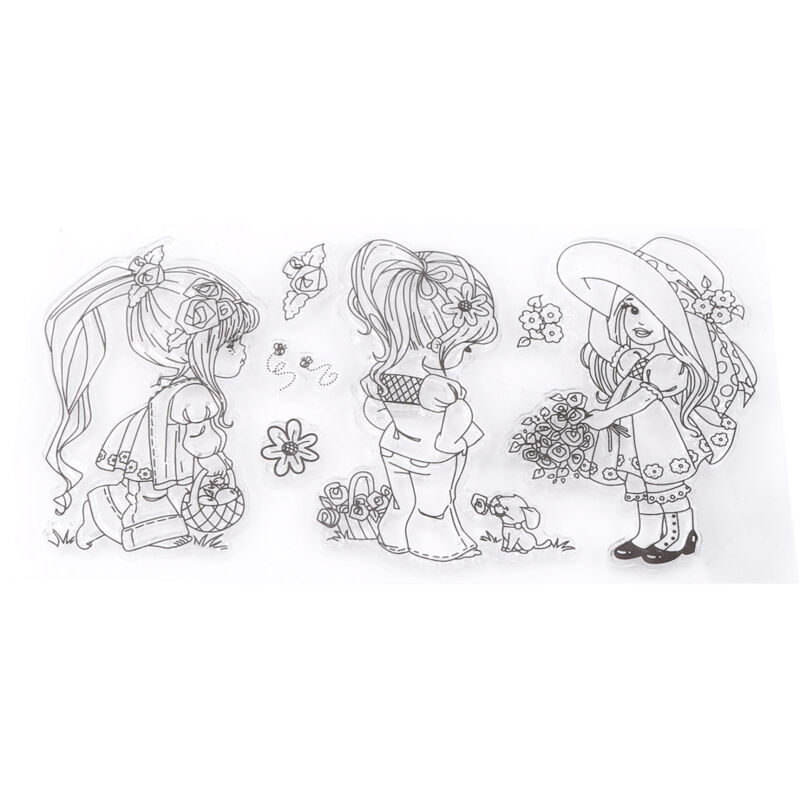 Fotoalbum Mit Sammelalbum-motiv, Transparente Silikonstempel, Cartoon-mädchen