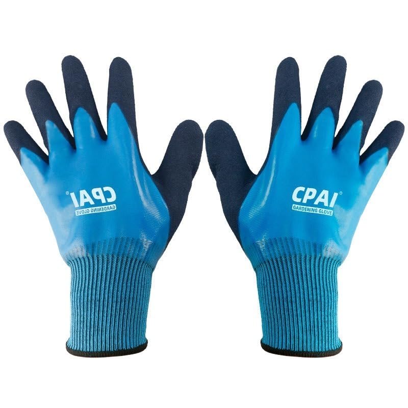 Wasserdichte Gartenhandschuhe (2er-pack), Durchstichfeste, Latexbeschichtete Handschuhe Für Gartenarbeit Und Strand (blau)