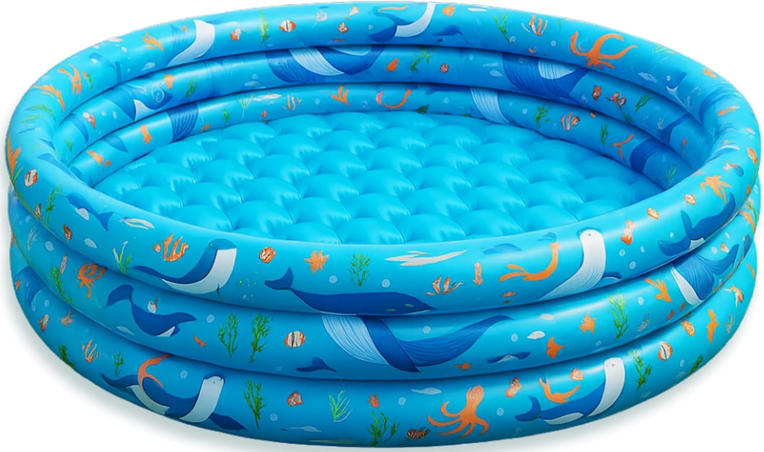 Aufblasbares Kinderbecken, Geeignet Für Kleinkinder, Rundes Aufblasbares Kunststoffbecken Mit 120 Cm Durchmesser, Für Wasserspiele Im Freien.