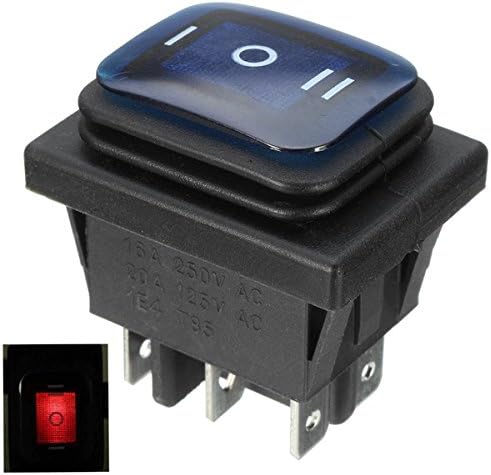 Esportsmjj 16a 250v 3-positionen 6-pin Wasserdichter Wippschalter Mit Licht - Blau