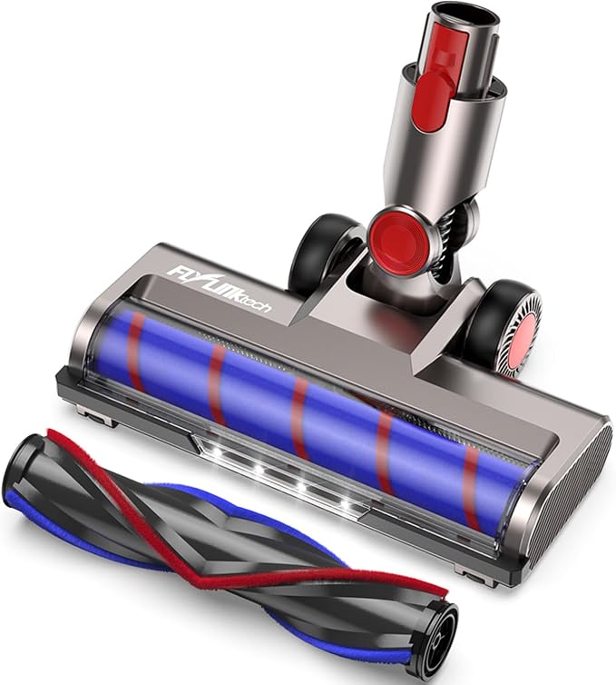 Flylinktech Ersatzbürste, Kompatibel Mit Dyson V7, V8, V10, V11 Und V15, Staubsaugerkopf Mit 2 Boden-/teppichwalzen, Led-licht, 180°-drehgelenk, Nicht Kompatibel Mit Der V6-serie