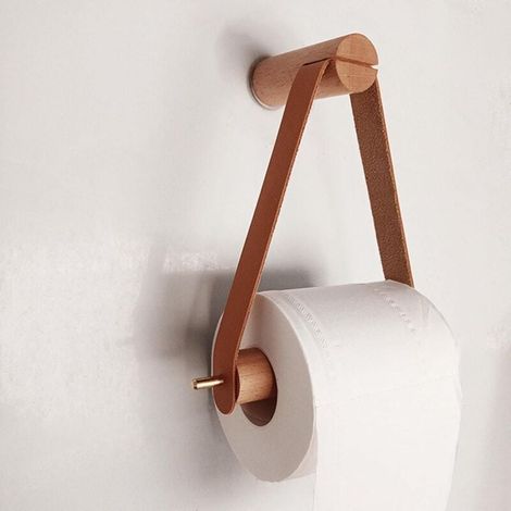 Wandmontierter Toilettenpapierhalter Aus Holz – Toilettenpapierhalter – Einzigartige Handtuchringe Fürs Badezimmer – Badezimmeraccessoires (braun) – Fei Yu