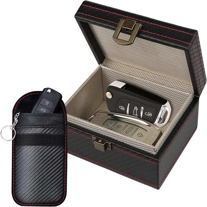 Rfid-signalblockierungshülle, Chmiss Rfid-signalblockierungsbox, Signalblockierungstaschen Für Schlüssel, Faraday-signalblockierungstasche, Faraday-taschen Für Autoschlüssel (2 Stück)