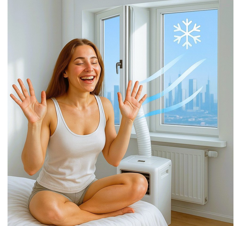 One Home Fenster-Set Erweiterung Fensterabdichtung für Mobile Klimageräte, Klimaanlage, und Wäschetrockner, Ablufttrockner, Hitzeschutz, Dachfenster, Fenster Bild 2