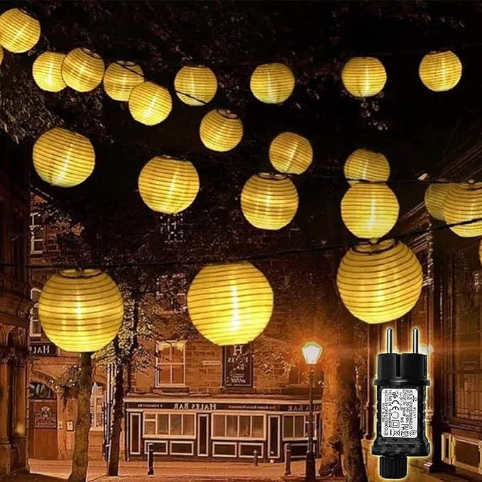 Wetterfeste Lichterkette Für Den Außenbereich – 6 M – 30 Leds – Mit Timer Und Speicherfunktion – 8 Modi – Außenlaterne Mit Stecker Für Gartendekoration, Hochzeiten