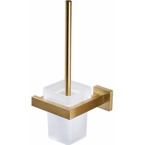 Wc-bürste Aus Edelstahl 304 – Rostfreie Wandhalterung – Gebürstete Goldoberfläche – Modernes Und Elegantes Design