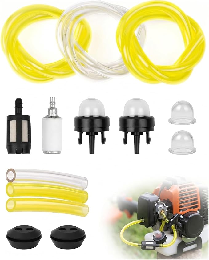 7-teiliges Kraftstoffschlauch-set Für Freischneider Und Rasenmäher – Universal Mit Kraftstofffilter, Primerpumpe Und Dichtungen Für Kettensägen, Laubbläser Und Rasentrimmer