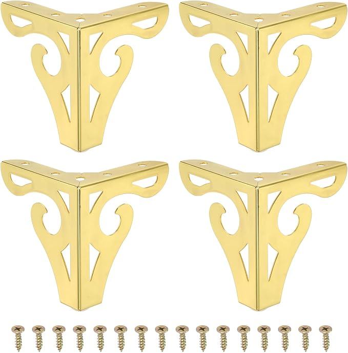 Patikil 3,7 Zoll Hohlmöbelbeine, 4er-set, Moderne Dreieckige Metall-sofabeine Zum Ersetzen Von Beinen An Schränken, Kommoden, Tischen, Stühlen, Hockern, Bücherregalen Und Kleiderschränken, Gold