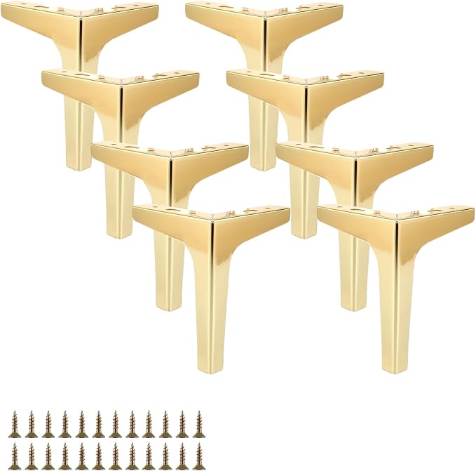 Set Mit 8 Dreieckigen Metallmöbelbeinen, 17 Cm, Inklusive Schrauben Für Sofas, Möbel Und Couchtische
