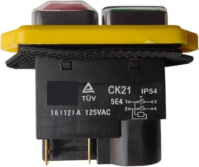 Ck21 4-poliger Wasserdichter Elektromagnetischer Drucktaster, Schlüsselschalter, Ein/aus, 125 V/250 V, 16 A