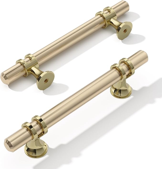 Möbelgriff-set, 10-teilig, 96 Mm Lochabstand, Möbelgriffe, Schrankgriffe, Küchengriffe, Schubladengriffe, Gold + Oxidiertes Glanzgold
