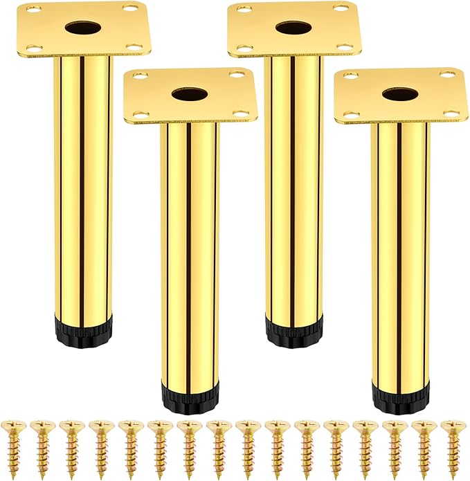 4er-set Verstellbare Möbelfüße, 15 Cm, 15 Cm Sofafüße, Metall-sofafüße, 4er-set Für Schränke, Küchenregale, Sofas, Tische, Schreibtische, Kommoden (gold)