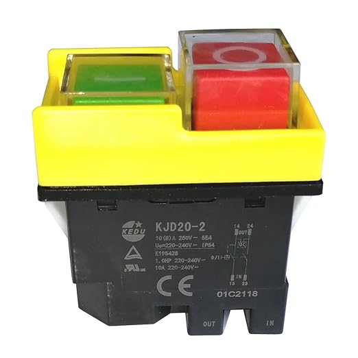 Kjd20-2 120v 220v 4-poliger 10(8)a Elektromagnetischer Drucktaster Ein/aus Industrieller Wasserdichter Drucktaster