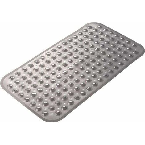 Rechteckige, Rutschfeste Badematte, Mittlere Größe 70 X 38 Cm Mit Saugnäpfen Und Abflusslöchern, Maschinenwaschbare Badematte (grau)