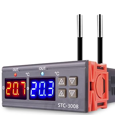 Stc-3008 Dc 12v Temperaturregler, Digitaler Temperaturregler Mit Dual-display Und Zwei Ntc-sondensensoren, Heiz- Und Kühlmodus
