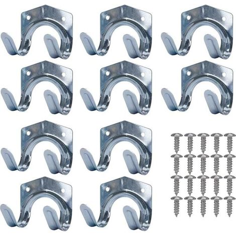 Metall-aufbewahrungshaken, Werkzeughalter Aus Stahlblech, Wandmontierte U-förmige Gartengerätehalterungen Aus Stahl Für Garage, Schuppen, Lagerhalle, Bauernhof, Werkbank (10er-pack)