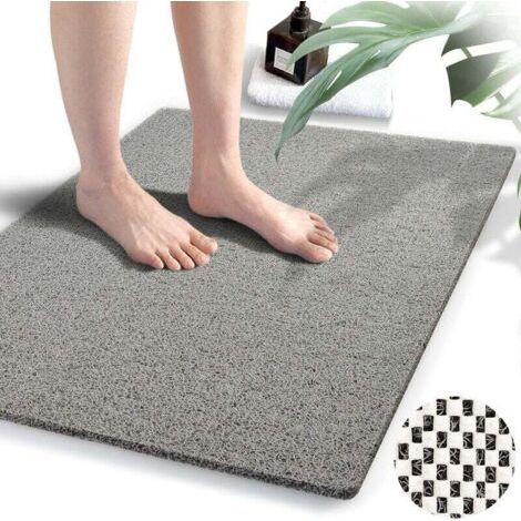 Badematte – 50 X 80 Cm, Grau, Strukturierte, Rutschfeste Badematte, Pvc-luffa-badematte Für Das Badezimmer, Schnelltrocknend