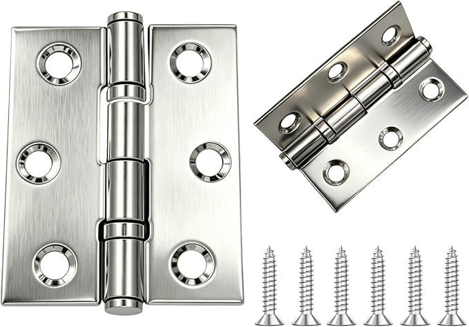 Haishang 4 Stück 70x39mm Schranktürscharniere Für Möbel Mit Schrauben A2 V2a 304 Edelstahl-scharnierverbinder Für Klavier, Möbel, Schranktüren Und Schubladen