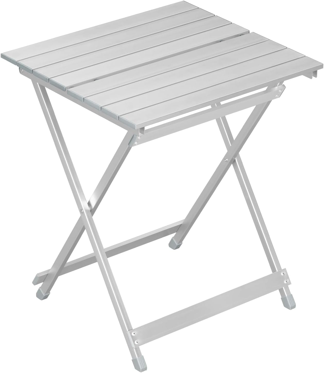 Klappbarer Campingtisch Aus Aluminium, 50,5 X 47 X 59,4 Cm, Silber Ultraleichter, Tragbarer Klapp-picknicktisch