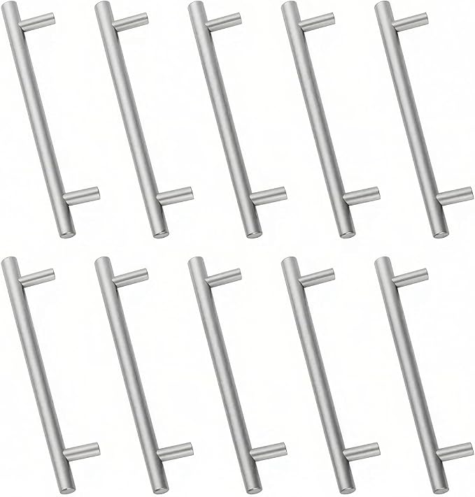 Drenky 10er-pack Türknöpfe Aus Silberfarbenem Edelstahl, Schrauben Für Schubladen Und Schränke, Lochabstand: 192 Mm