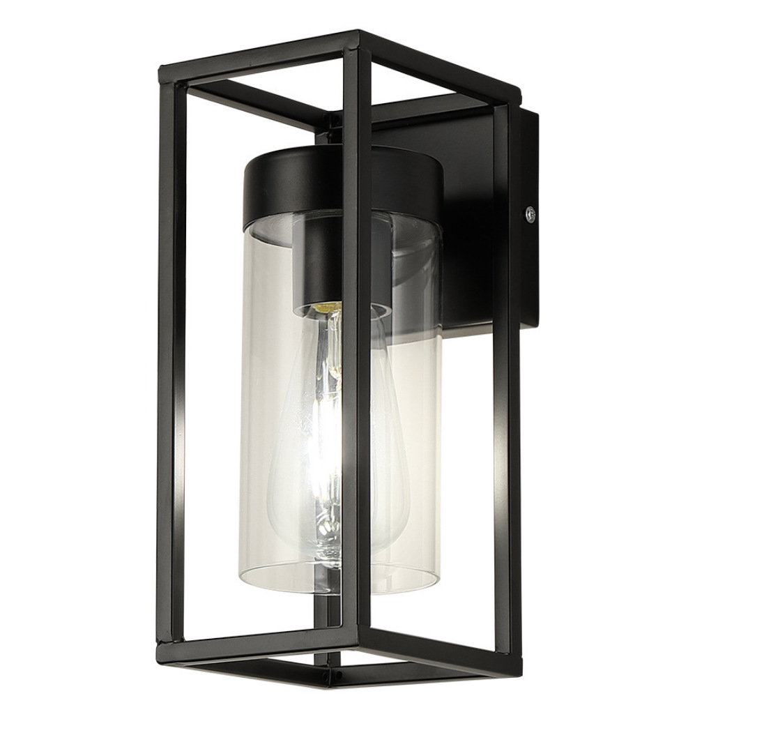 Außenwandleuchte – E27 (austauschbare Glühbirne) – Ip44 – Transparenter Uv-schutzdiffusor – Designleuchte Für Fassade Und Terrasse (220 V)