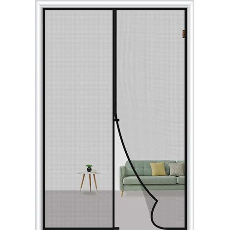 Magnetisches Moskitonetz Für Türen, 70 X 200 Cm, Aus Reißfestem Fiberglas, Wirksam Gegen Mücken, Mit Winddichten Verschlüssen, Grau