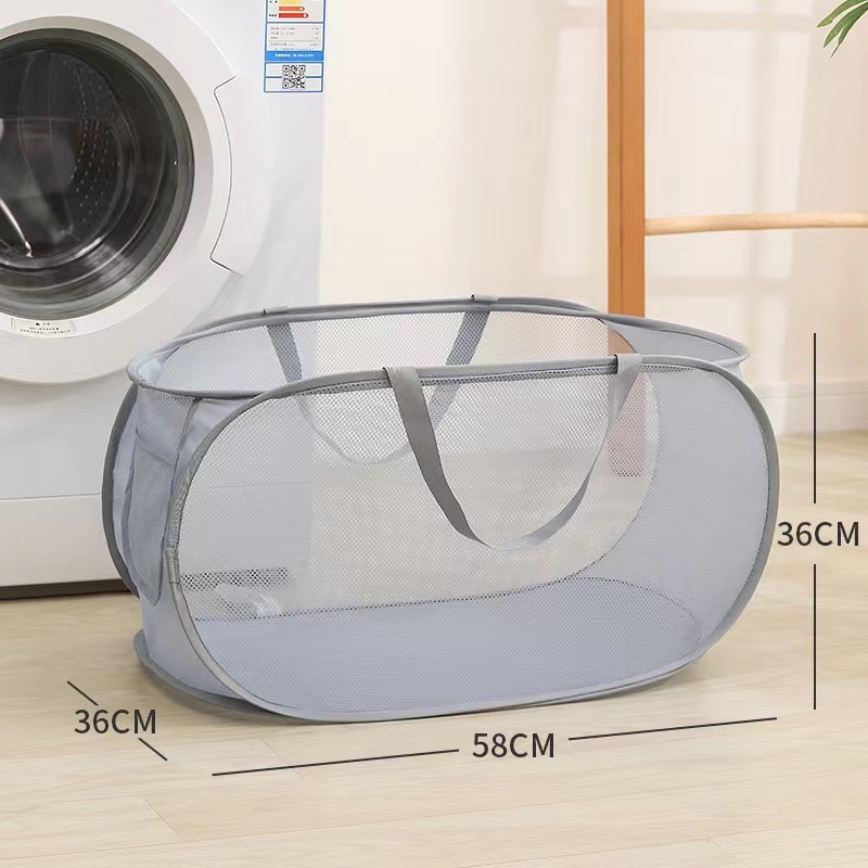 Faltbarer Wäschekorb, Pop-up-wäschebeutel Für Schlafzimmer, Waschküche, Reisen, Grau