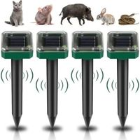 Solarbetriebenes Ultraschall-maulwurfabwehrgerät In 4 Teilen - Ip65 Wasserdicht - Vertreibt Nagetiere Effektiv - Geeignet Für Gärten