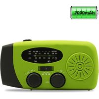 Solarbetriebenes Notfall-wetterradio, Autark, Am/fm/wb, Led-taschenlampe, Kompatibel Mit Iphone Und Smartphones (grün).