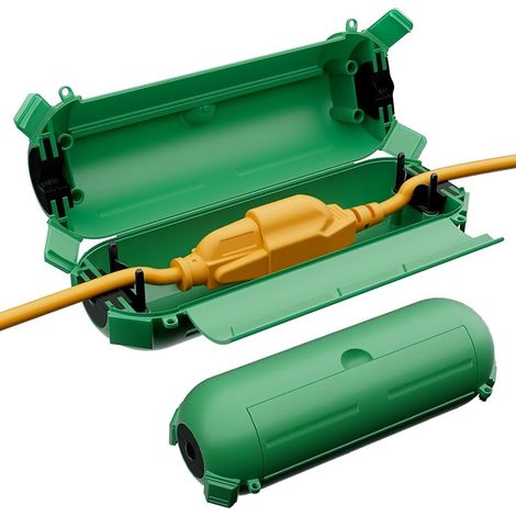 Set Mit 2 Mini-ip44-wasserdichten Außenanschlussdosen Mit Abschließbaren Verschlüssen Und Befestigungslöchern, Sicherheitsabdeckung Für Außensteckdosen, Leuchten, Kabel Und Leitungen, Größe S, Grün