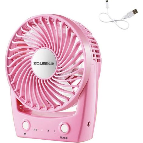 Mini-tischventilator, Tragbar, Batterielos, Umweltfreundlich, Usb-anschluss, 3 Geschwindigkeitsstufen