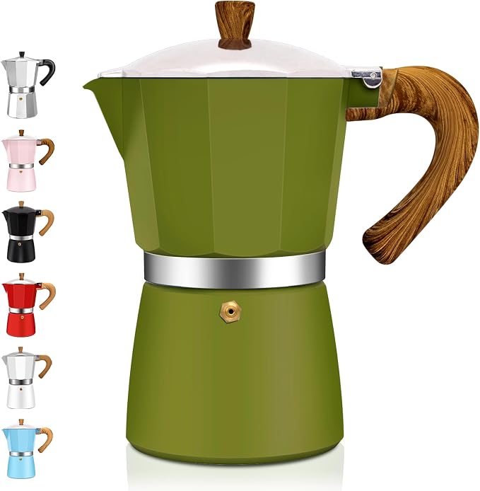 Espressokanne Aus Aluminium Für 3 Tassen, Ideal Für Den Herd, Mit 150 Ml Fassungsvermögen (5 Oz). Perfekt Für Die Zubereitung Von Italienischem Und Kubanischem Mokka.