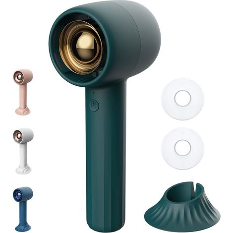 Ha1 Tragbarer Aromatherapie-ventilator Mit 2000-mah-akku, Usb-ladefunktion, 3 Geschwindigkeitsstufen, Ideal Für Reisen, Zum Schminken Und Für Frische Luft Im Freien, Grüne Farbe (mit S