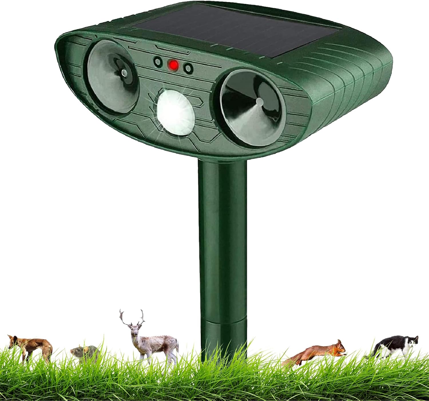 511b Solarbetriebener Ultraschall-katzenabwehrer Für Den Außenbereich - Vertreibt Insekten - Wasserdicht - Geeignet Für Gärten Und Außenbereiche