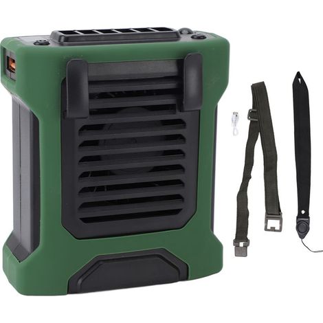Tragbarer, Wiederaufladbarer Ventilator Mit Led-licht Für Wandern, Reisen Und Sport