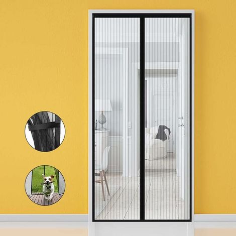 Magnetisches Moskitonetz Aus Fiberglas, 80 X 210 Cm, Mit Seitlichen Aufbewahrungsleisten, Automatischer Schließmechanismus Ohne Bohren, Ideal Für Balkon- Und Terrassentüren