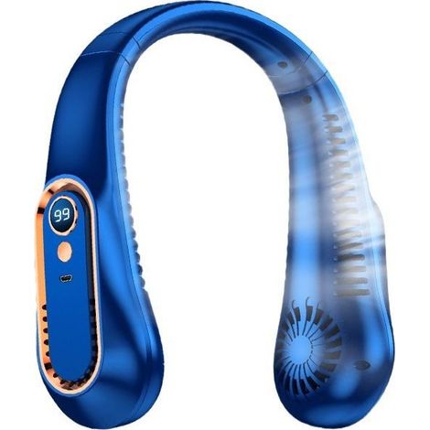Tragbarer, Klingenloser Ventilator, Wiederaufladbar Über Usb, Für Den Außeneinsatz Konzipiert – Kompakt, Leise, Mit Digitalanzeige Und Fingerklemmschutz.