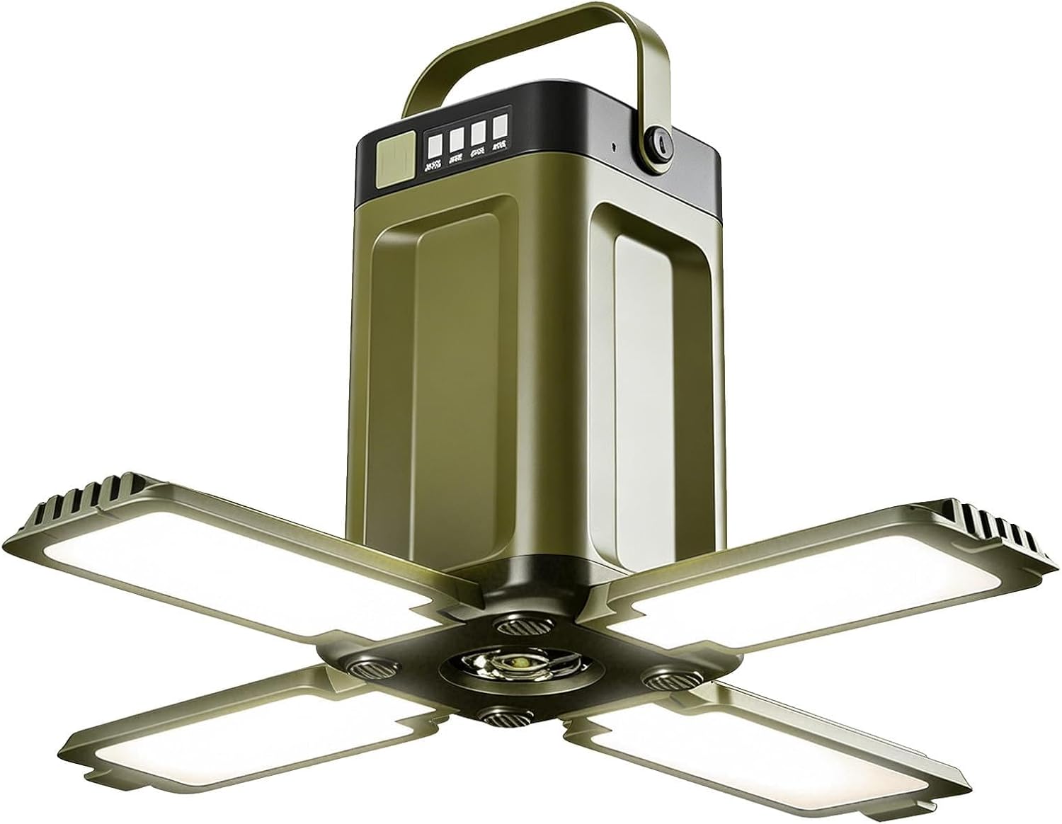 Wiederaufladbare Campinglaterne, Solar-campinglampe, Campingleuchte Mit Externem Akku, 6 Leuchtmodi, Solarladung Und Usb-c-anschluss, 2000 Mah – Ipx4 Wasserdicht, Faltbar Und Einfach Aufzuhängen [ener