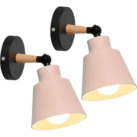 Sets Badezimmer-wandleuchten, Verstellbare Metallleuchten Im Industriellen Vintage-stil Mit E27-fassung, Ohne Schalter, Rosa Farbe, Leuchtmittel Nicht Enthalten