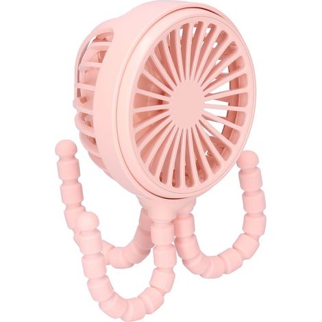 Tragbarer, Um 360° Drehbarer Ventilator Mit Verstellbarem Stativ, Ideal Für Büro, Zuhause Und Bibliothek – Rosa
