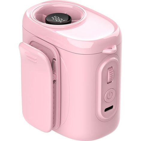 Tragbarer, Per Usb Aufladbarer Ventilator Mit Gürtel- Oder Nackenclip, Digitalanzeige, 1800-mah-akku – Ideal Für Reisen, Outdoor-aktivitäten Und Den Täglichen Gebrauch – Pink