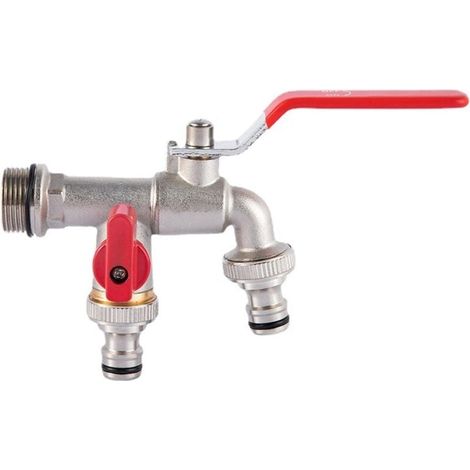 Wasserhahn Komplett Aus Kupfer, Gemüsegarten-wasserhahn Mit Blauer Öffnung Und Steuerung, Frostbeständiger Messing-außenwasserhahn, Wasserhahn Für Haushaltsgeräte (rot)