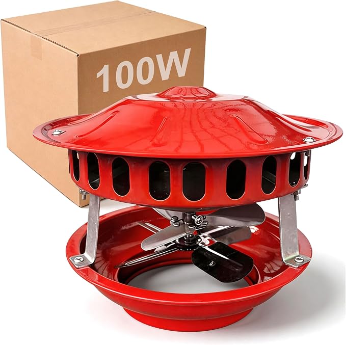 100-w-rauchabzug, Kaminventilator (12–21 Cm), Rauchabzug Mit 7 Flügeln, Geräuscharmer Kaminventilator Mit Zwei Köpfen